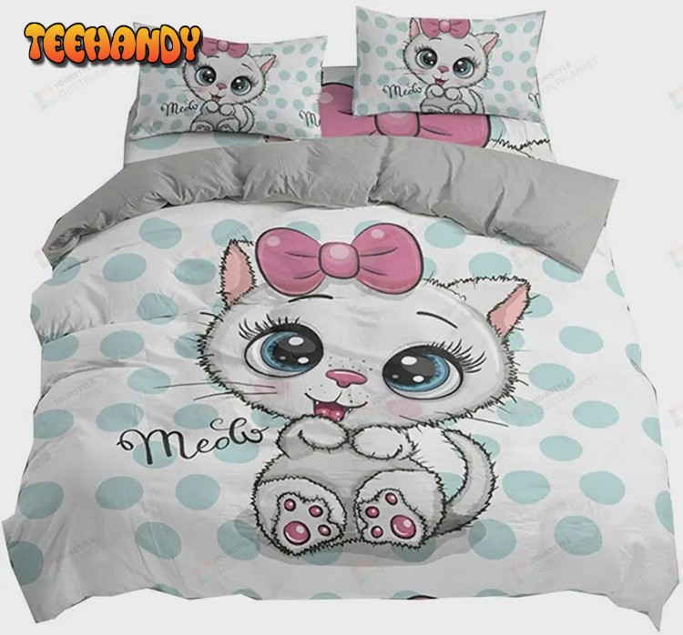 Cartoon Cat Bedding Set Boys Kids Duvet Cover Set