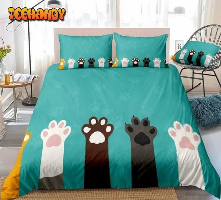 Cartoon Cat Paws Cotton Spread Comforter Bedding Sets