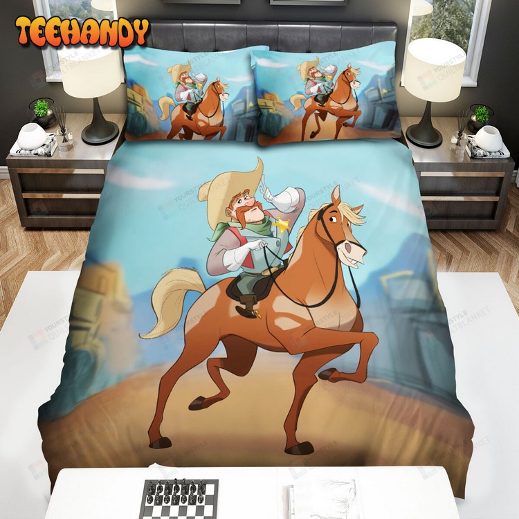 Cartoon Cowboy Sheriff &amp His Horse Spread Bedding Sets