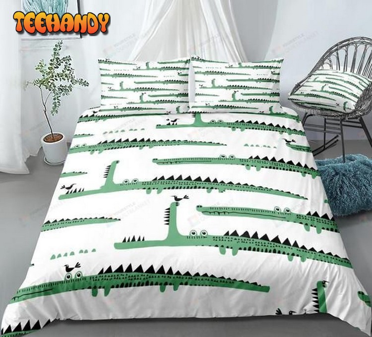 Cartoon Crocodile Pattern Cotton Spread Comforter Bedding Sets