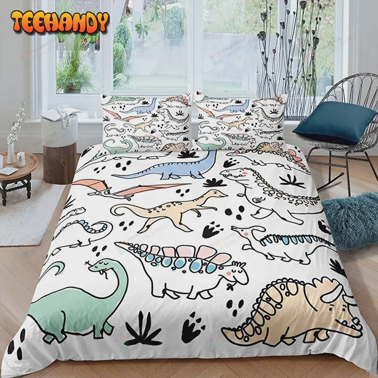 Cartoon Dinosaur And Triceratops Pattern Duvet Cover Bedding Sets