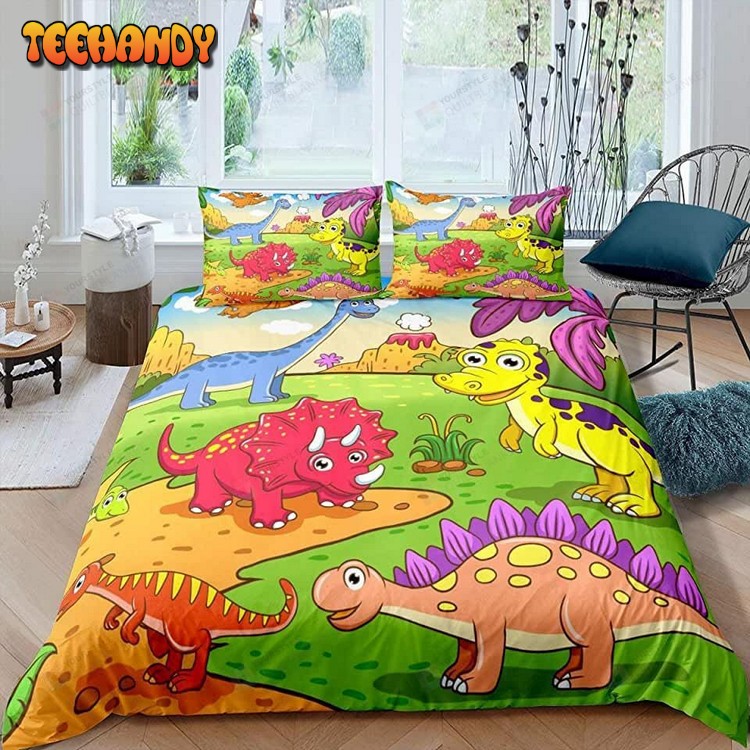 Cartoon Dinosaur Pattern Bed Sheets Duvet Cover Bedding Sets