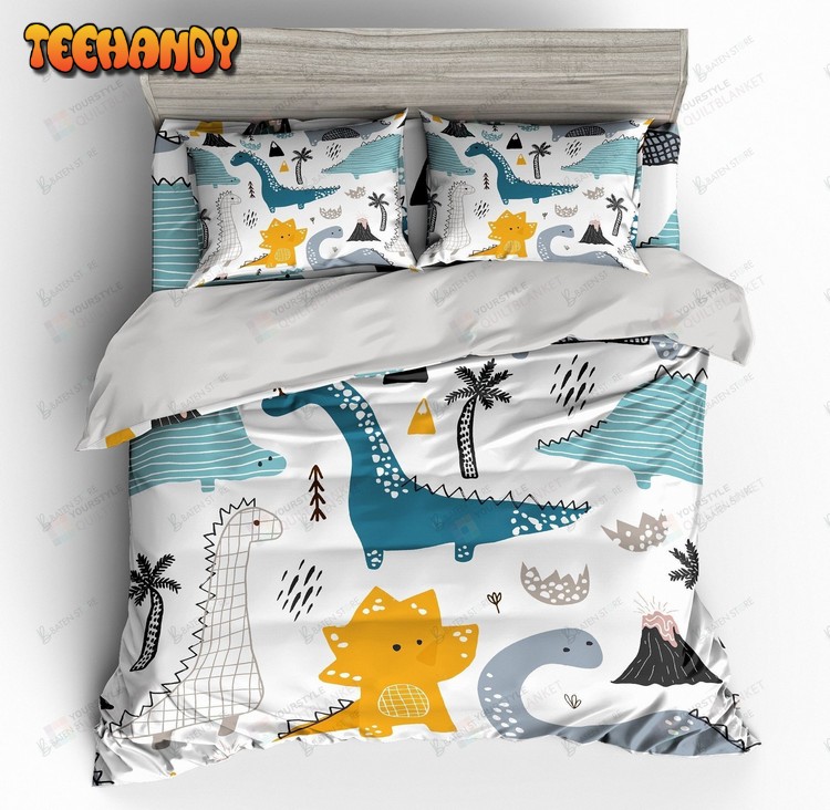 Cartoon Dinosaur Zoo Bed Sheets Duvet Cover Bedding Set