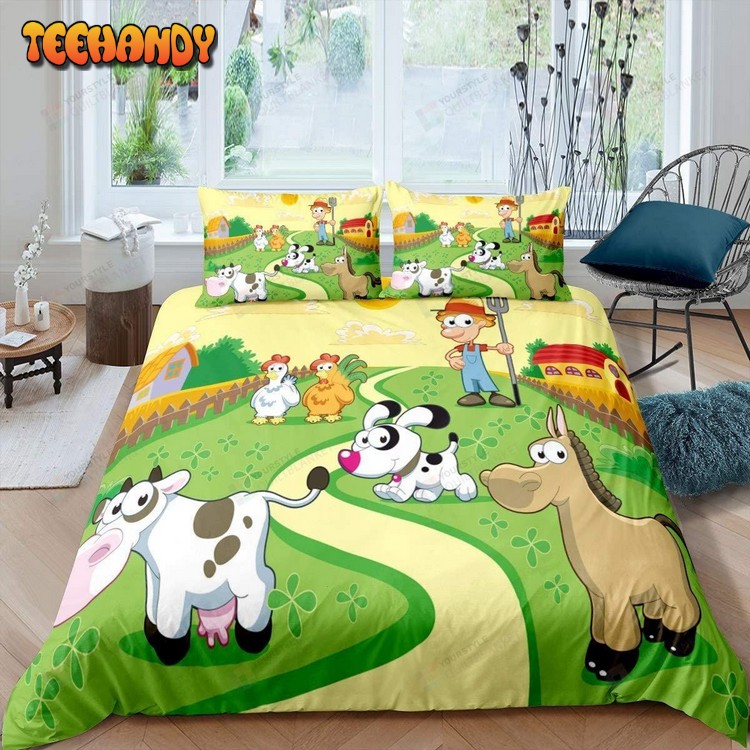 Cartoon Farm Animals Bedding Set Spread Comforter Bedding Sets