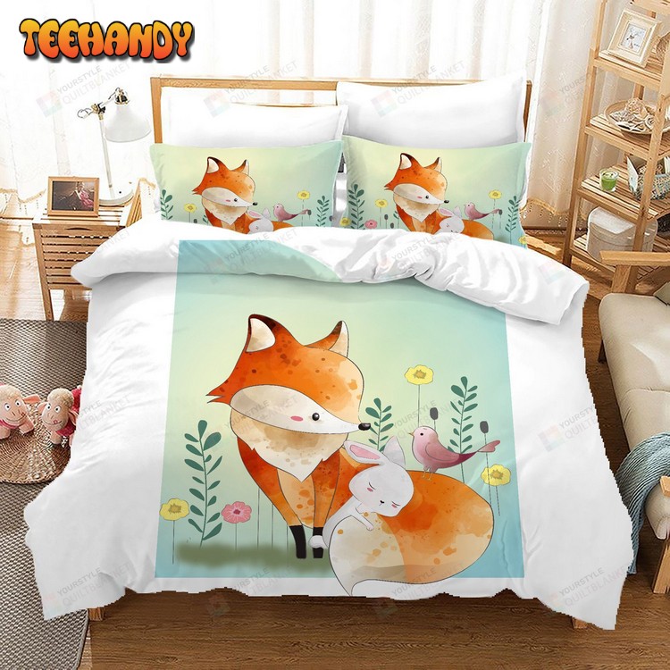 Cartoon Fox Bed Sheets Duvet Cover Bedding Set