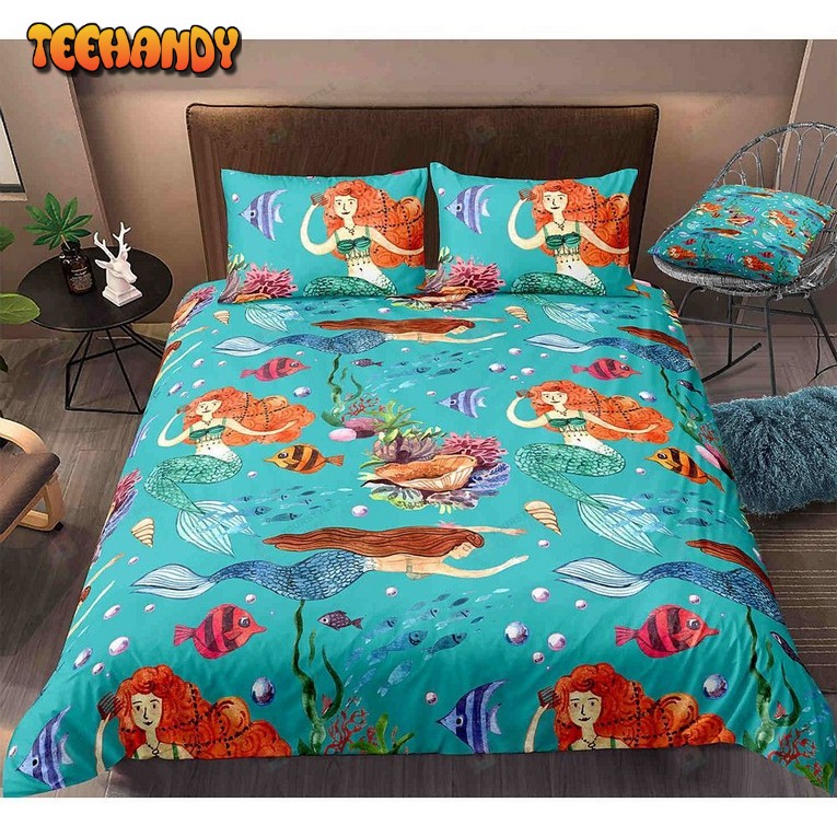 Cartoon Mermaid In The Ocean Bedding Set Comforter Bedding Sets