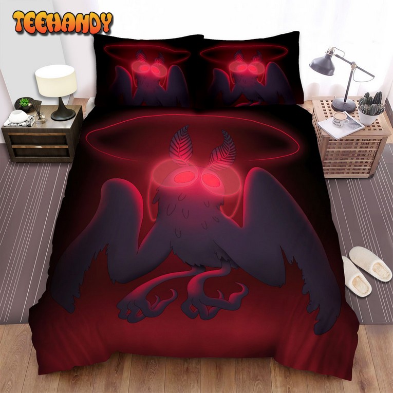 Cartoon Mothman With Red Eyes Spread Duvet Cover Bedding Sets