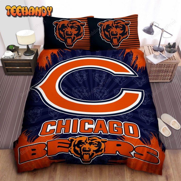 Chicago Bears Logo Bedding Set Duvet Cover and Pillow Cases