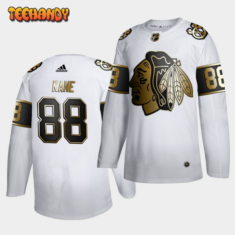Chicago Blackhawks Patrick Kane White Golden Edition Limited Jersey