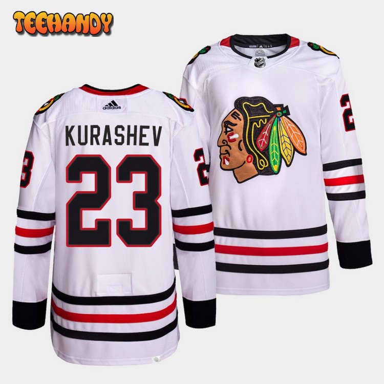 Chicago Blackhawks Philipp Kurashev Away White Jersey