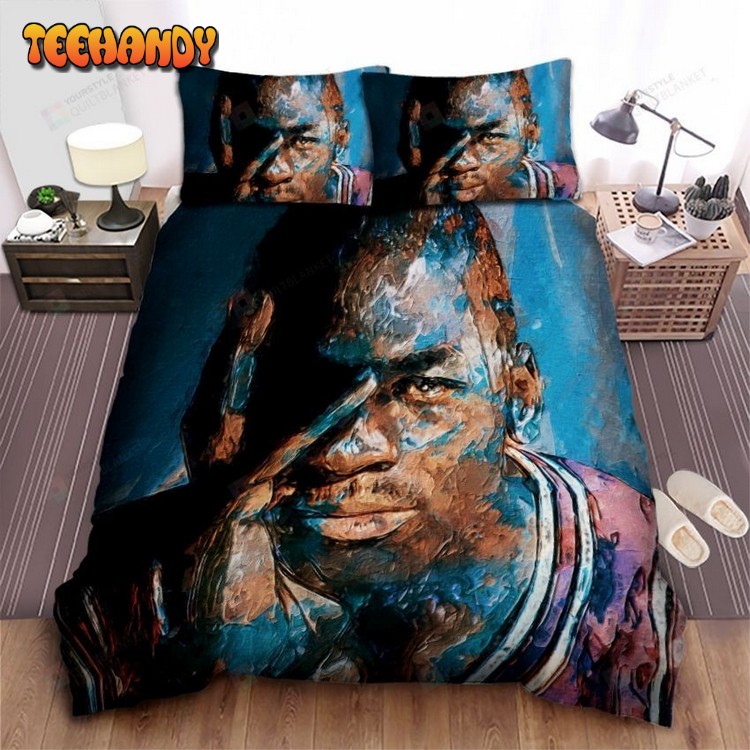 Chicago Bulls Michael Jordan Portrait Painting Comforter Bedding Sets