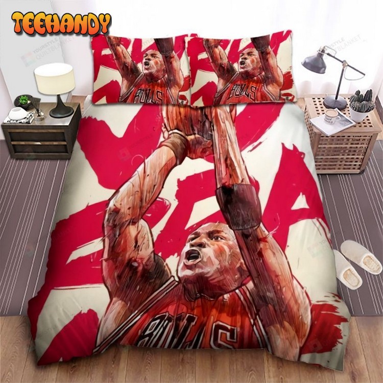 Chicago Bulls Michael Jordan Shooting Illustration Bedding Sets