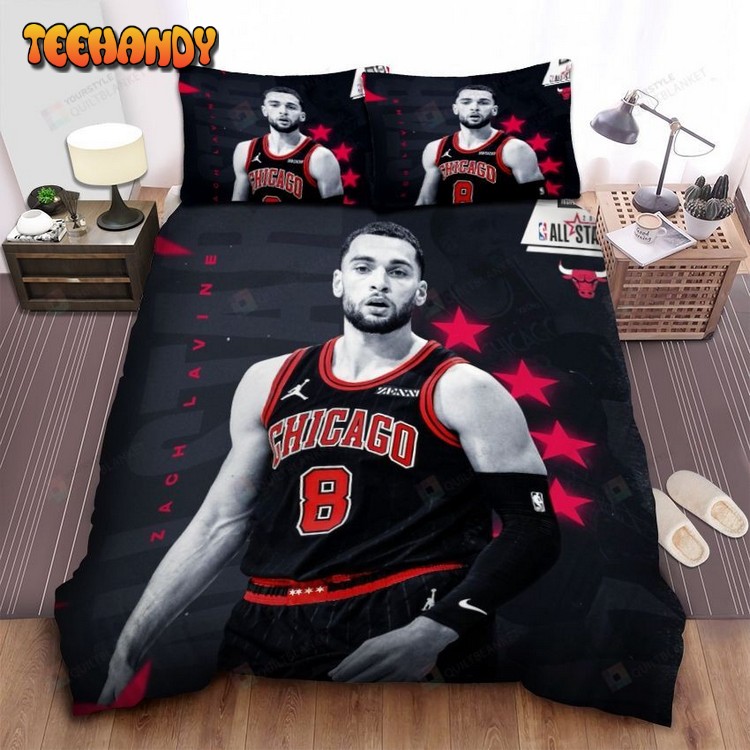 Chicago Bulls Zach Lavine All Stars Spread Comforter Bedding Sets