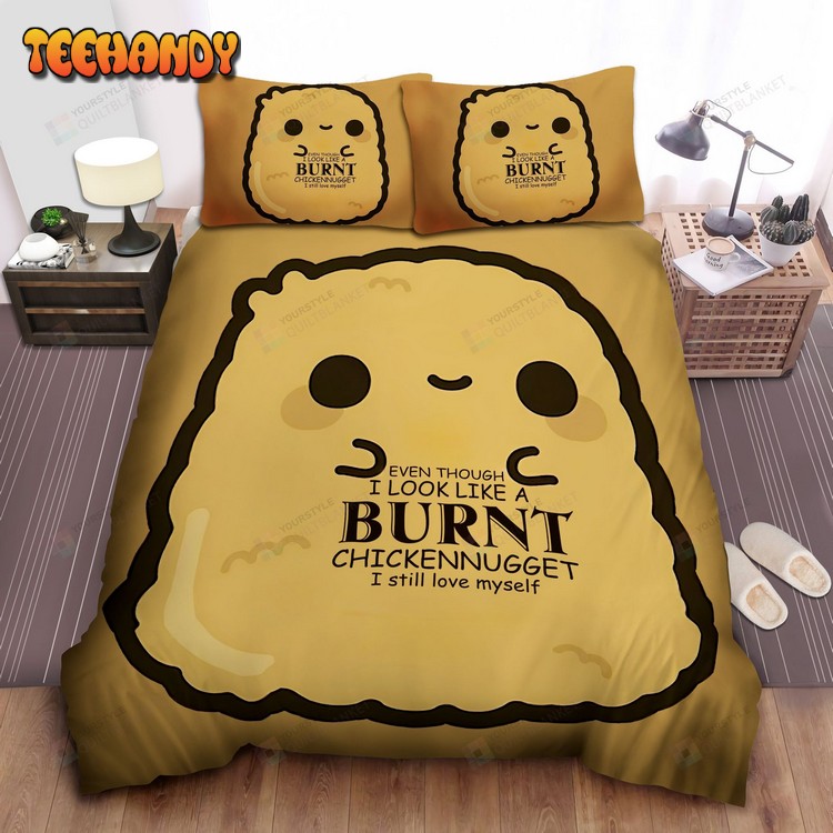 Chicken Nugget Cartoon Illustration With Cute Quote Bedding Sets