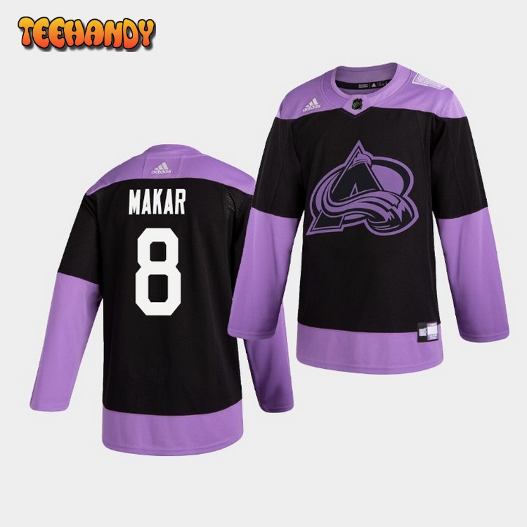 Colorado Avalanche Cale Makar Hockey Fights Cancer Practice Jersey