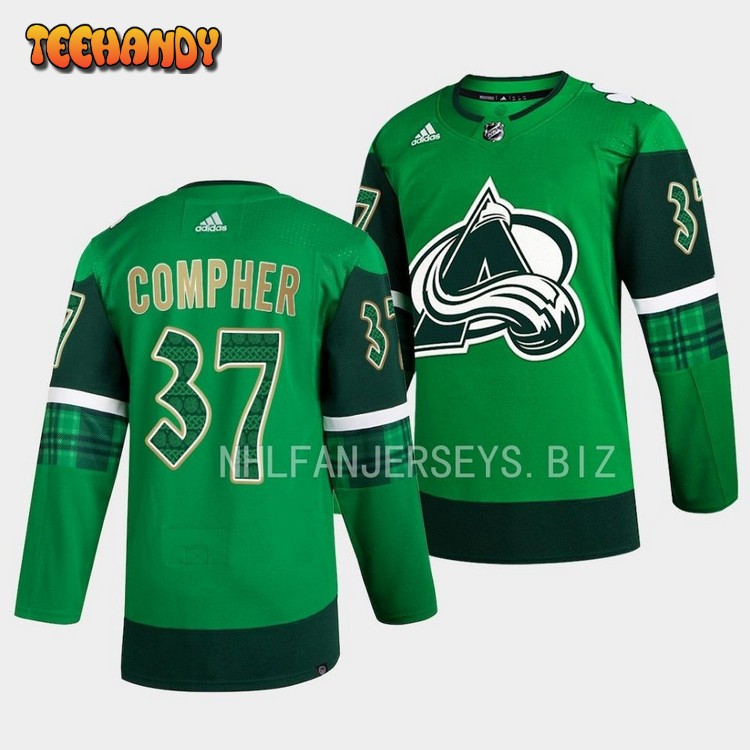 Colorado Avalanche J.T. Compher 2023 St. Patricks Day Green Jersey