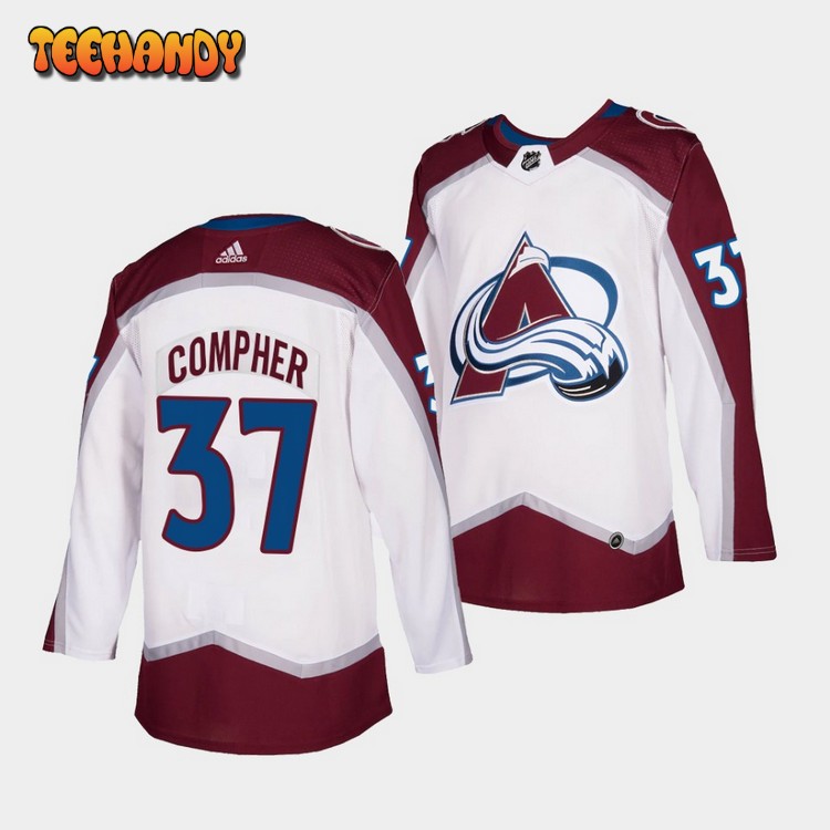 Colorado Avalanche J.T. Compher Road White Jersey