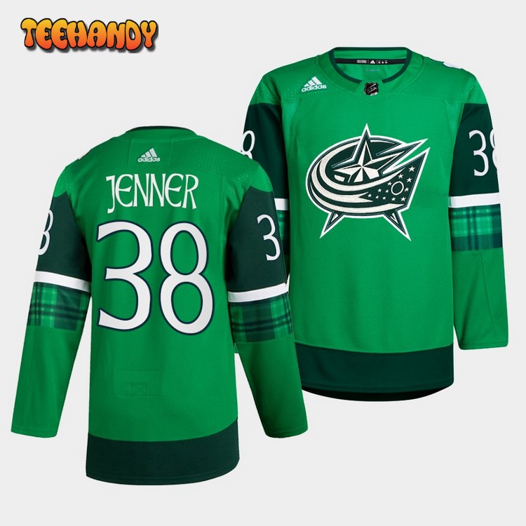 Columbus Blue Jackets Boone Jenner St. Patricks Day Green Jersey