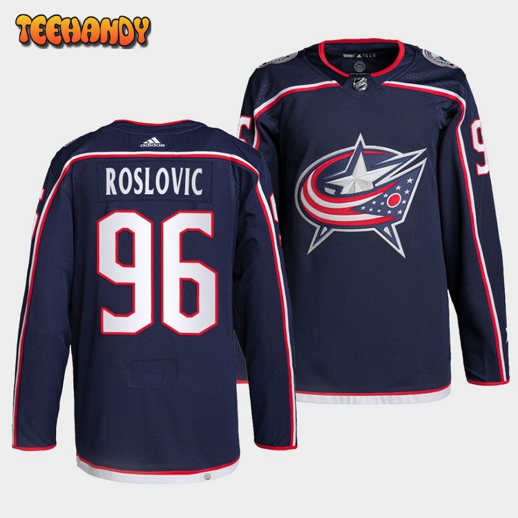 Columbus Blue Jackets Jack Roslovic Home Navy Jersey