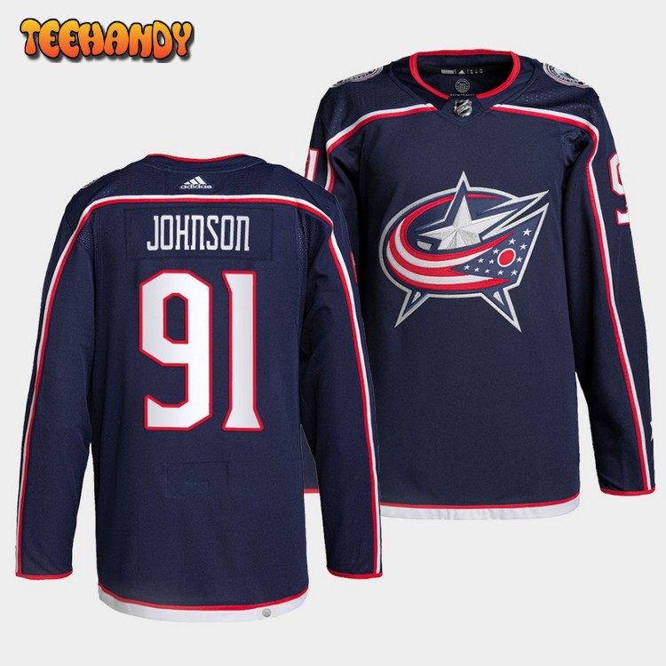 Columbus Blue Jackets Kent Johnson Home Navy Jersey