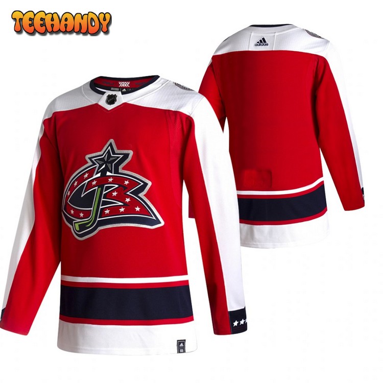 Columbus Blue Jackets Team 2021 Reverse Retro Red Jersey