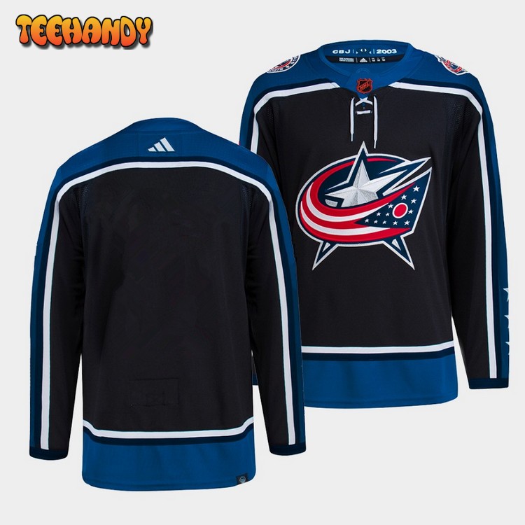 Columbus Blue Jackets Team 2022 Reverse Retro Navy Jersey