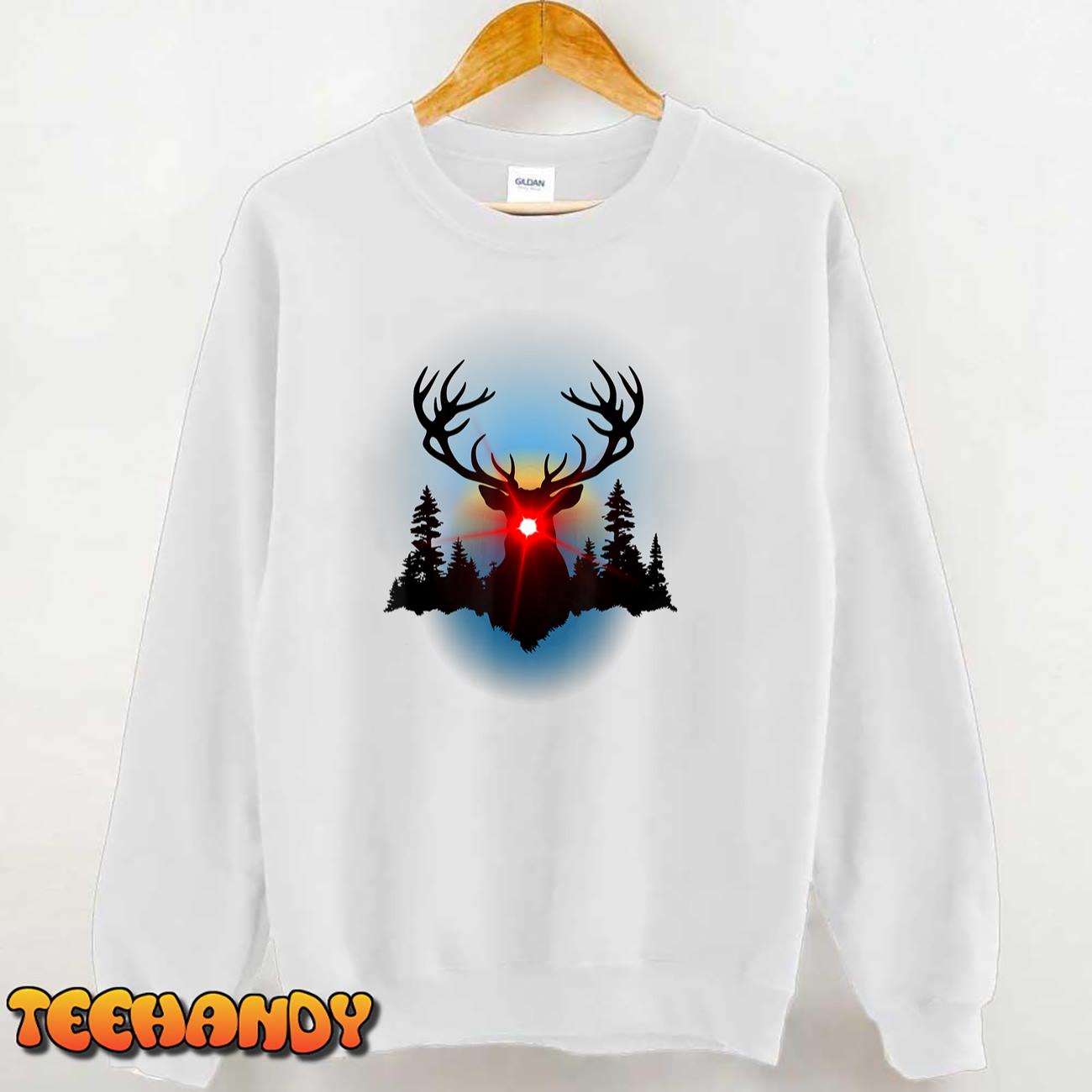 Countryside Merry Christmas Holiday Red nose Reindeer flight T-Shirt