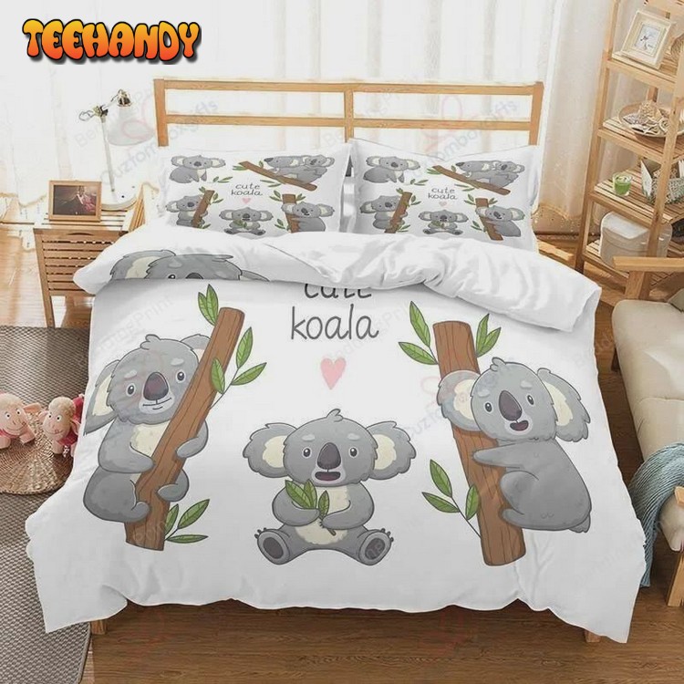 Cute Koalas Printed Bed Sheets Duvet Cover Bedding Sets