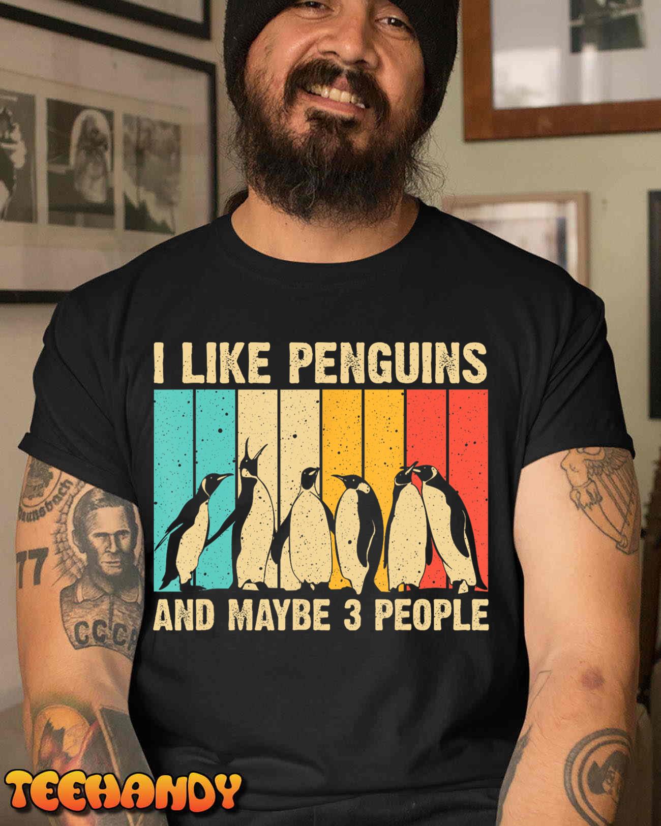 Cute Penguin Design For Men Women Kids Retro Penguin Lover T-Shirt