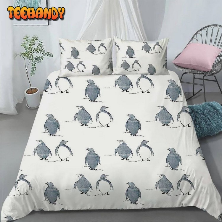 Cute Penguins Bed Sheets Duvet Cover Bedding Sets