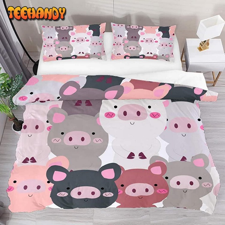 Cute Pig Animal Cartoon Bedding Set Spread Comforter Bedding Sets