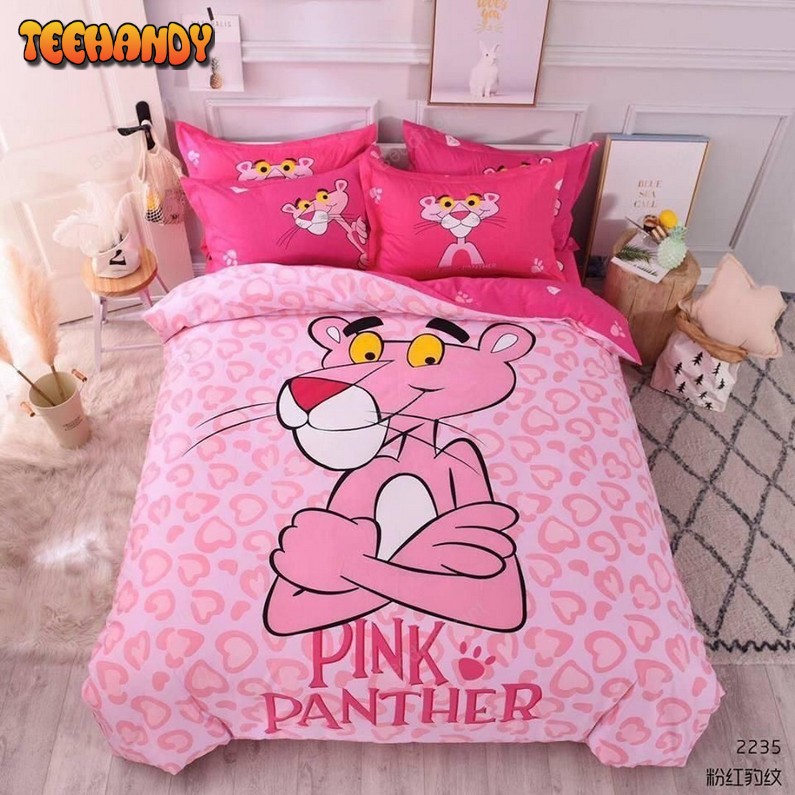 Cute Pink Panther Duvet Cover Bedding Set