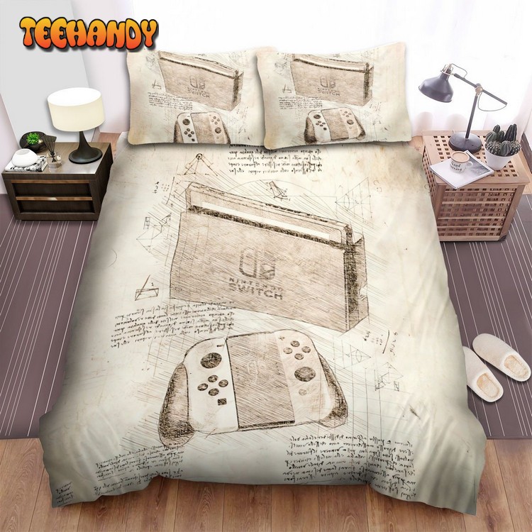 Da Vinci Inspired Sketches Nintendo Switch Duvet Cover Bedding Sets