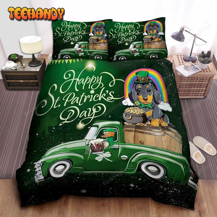 Dachshund Dog Happy St Patrick’s Day Duvet Cover Bedding Sets