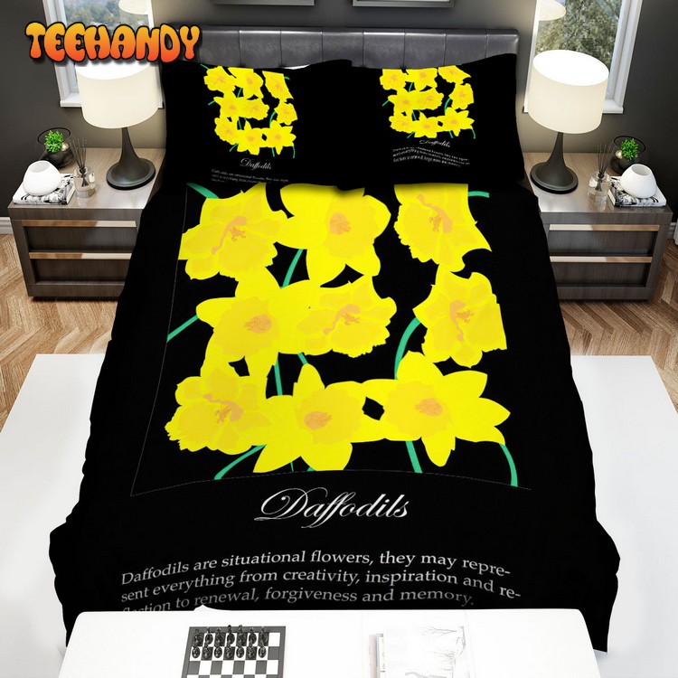 Daffodil Minimal Art Poster Spread Duvet Cover Bedding Sets