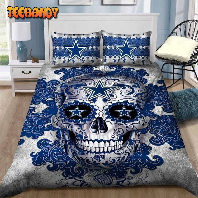 Dallas Cowboys Sugar Skull Bedding Set Duvet Cover  Pillow Cases