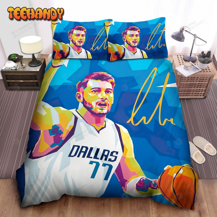 Dallas Mavericks Luka Doni Wedha’s Pop Art Portraits Bedding Sets