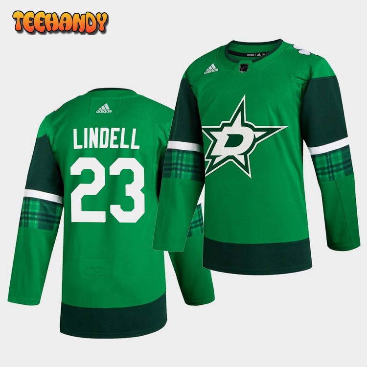 Dallas Stars Esa Lindell St. Patrick’s Day Player Green Jersey