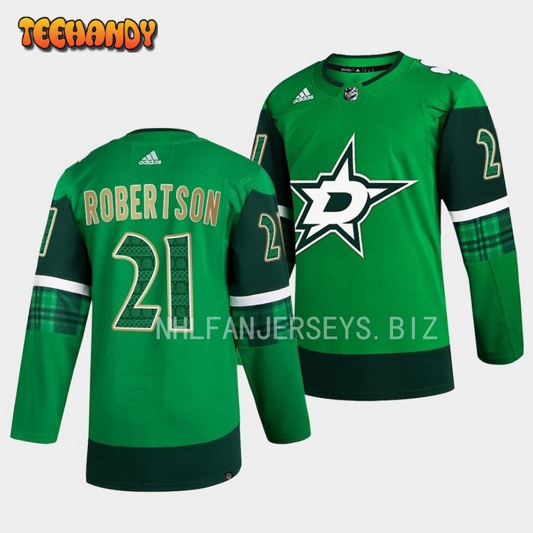 Dallas Stars Jason Robertson 2023 St. Patricks Day Green Jersey