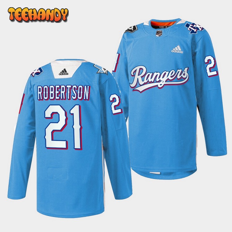 Dallas Stars Jason Robertson Texas Rangers Night Blue Jersey