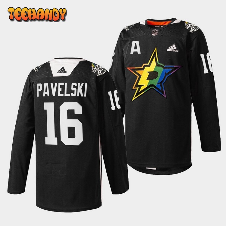 Dallas Stars Joe Pavelski Pride Night Black Jersey