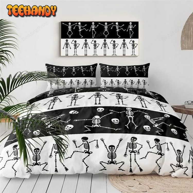 Dancing Skeleton Skull Bed Sheets Duvet Cover Bedding Sets