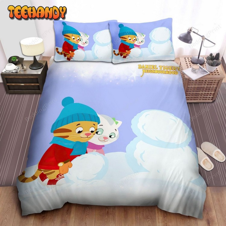 Daniel Tiger And Katerina Kittycat Building Snowman Bedding Sets