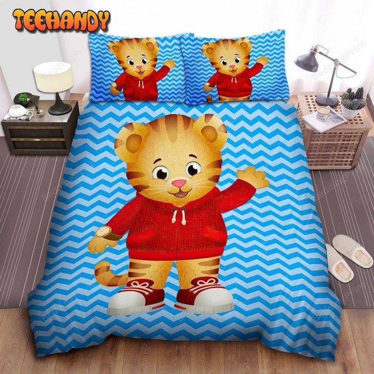 Daniel Tiger In Blue Waves Illustration Duvet Cover Bedding Sets