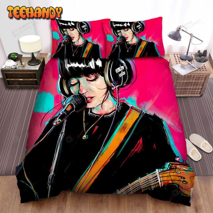 Daughter Band Singing With Guitar Comforter Bedding Sets