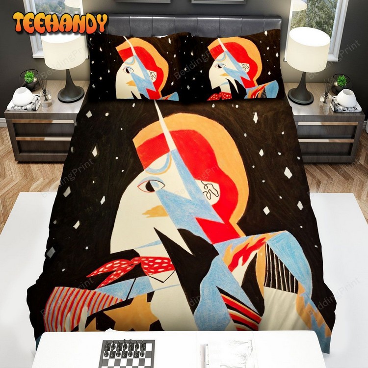 David Bowie Playing The Guitar Abstract Art Duvet Cover Bedding Sets