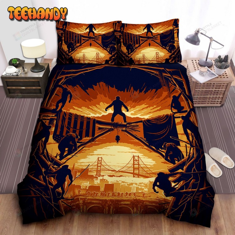 Dawn Of The Planet Of The Apes Digital Art Movie Poster Bedding Sets