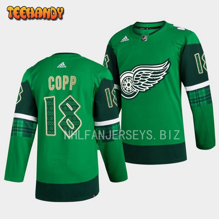 Detroit Red Wings Andrew Copp 2023 St. Patricks Day Green Jersey