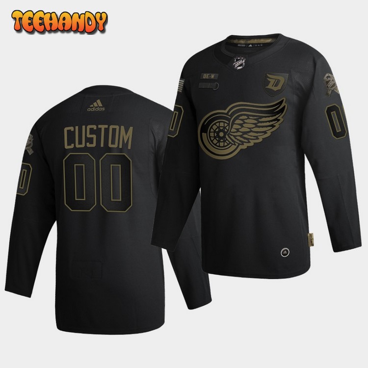 Detroit Red Wings Custom Salute To Service Black Jersey