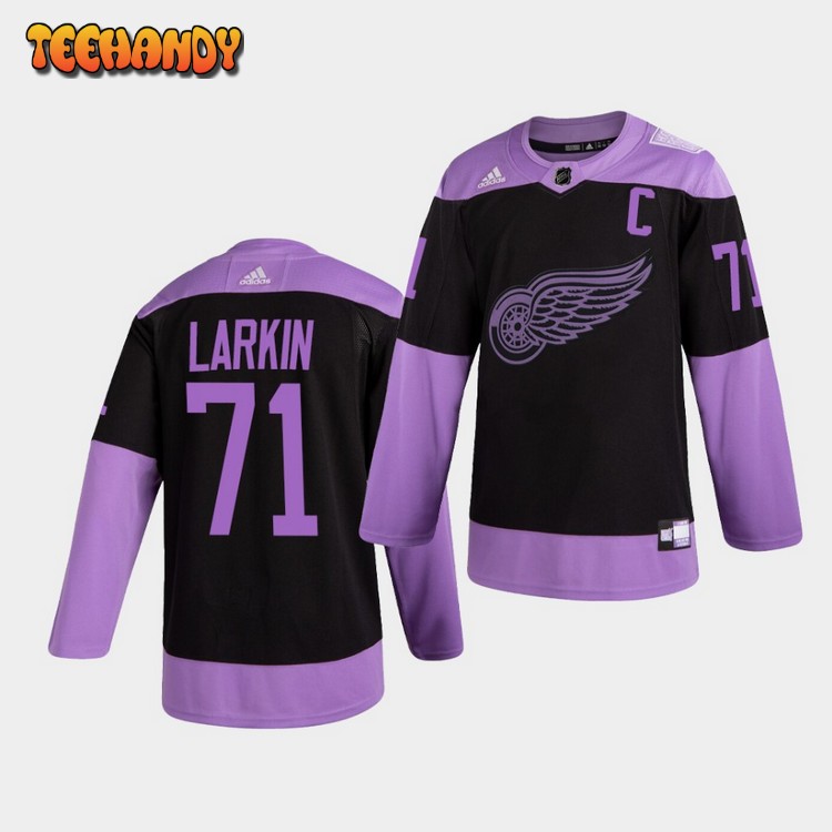 Detroit Red Wings Dylan Larkin Hockey Fights Cancer Purple Jersey